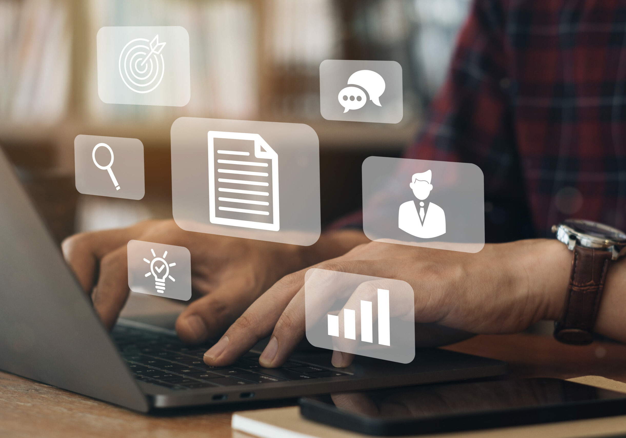 e-learning concept, webinar online, education on the internet and technology. Graphic interface showing technology of digital training course for people to do remote learning from anywhere.